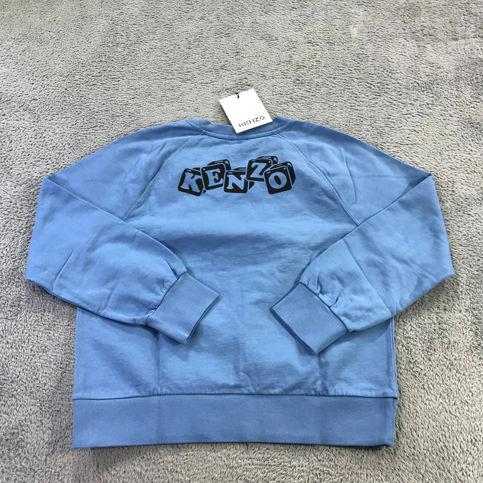 Kenzo Maglione Donna Extra Large Felpa Girocollo Blu Boke Fiore Grafica