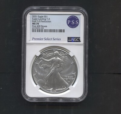 2021 Silver Eagle- Bullion- NGC MS 70- T2- First 400 Boxes | eBay