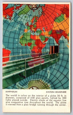 MA Boston Mapparium Eastern Hemisphere Christian Science Society Postcard, I29