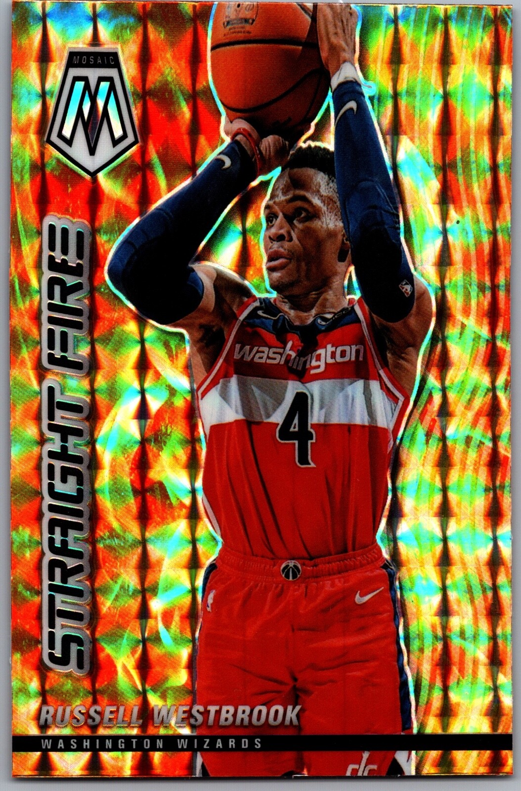 20-21 PANINI MOSAIC STRAIGHT FIRE - RUSSELL WESTBROOK #19 WASHINGTON WIZARDS
