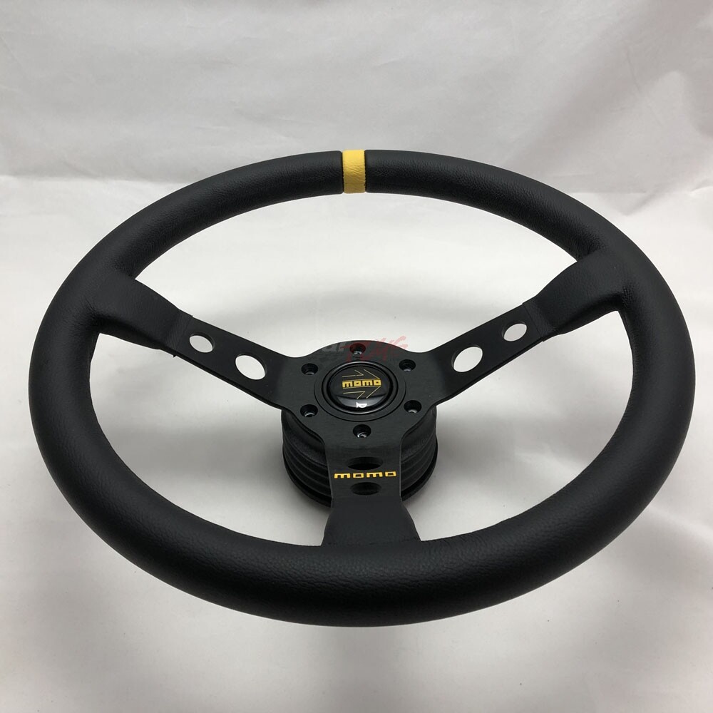 momo MOMO STEERING WHEEL MOD.07 BLACK LEATHER YELLOW INSERT 350MM 100