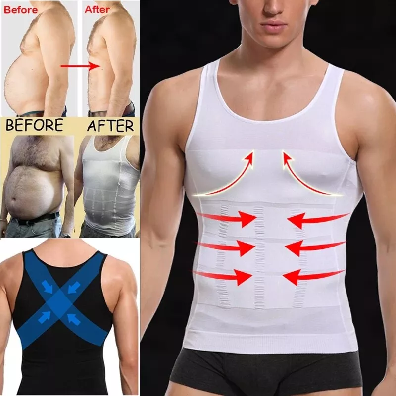 Men Seamless Slimming Body Shaper Vest - Belly Compression T-Shirt