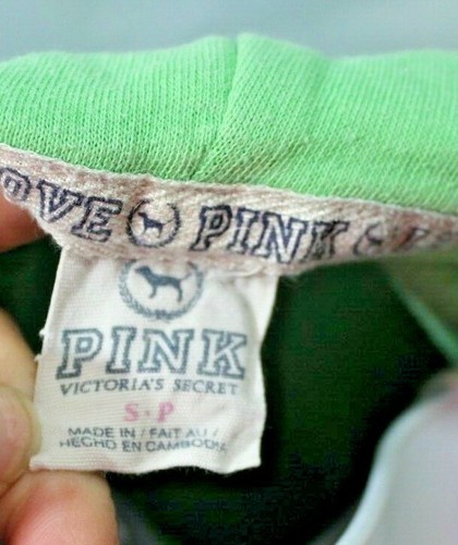 Victoria's Secret LOVE PINK Pullover Hoodie Mint Green Long Sleeve Size S - Picture 7 of 8