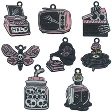 BLUK 16Pcs Halloween Skeleton Charms DIY Jewelry Making Pendants