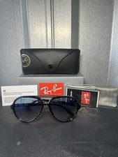 Nuovi occhiali da sole Ray-Ban RB4125 4125 gatti 5000 montatura nera lenti sfumate blu 59 mm