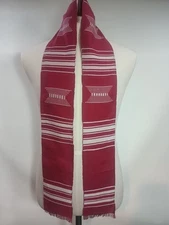 Maroon And white Kente Stole Sash
