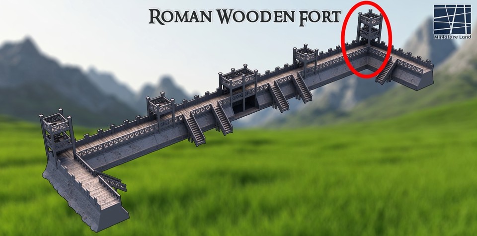 Modular Timber Fort Roman Castrum 28mm Terrain Hail Caesar Warhammer ...