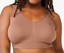 Joyspun Womens Pullover Comfort Bralette 2-Pack Brown Size M