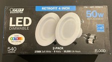 Feit Electric 2 Pack 2700K Retrofit Kit 4 in LED Dimmable 9W Recessed Lights