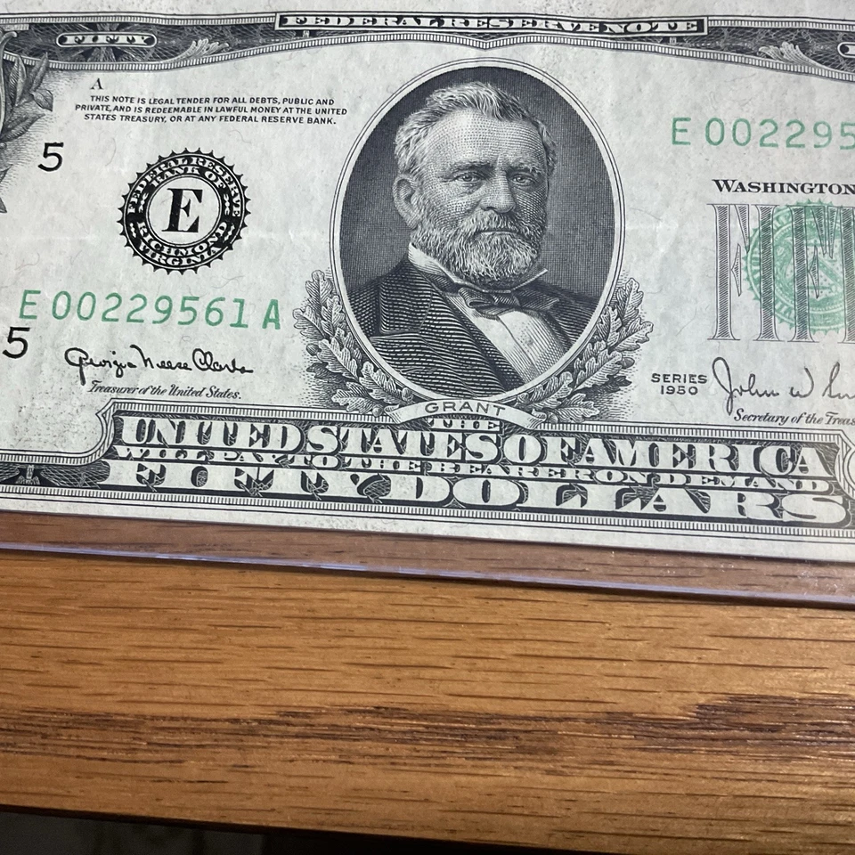 Very Fine Series 1950 $50 Richmond district  Federal Reserve Note - Image 4 of 4