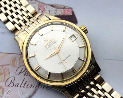 Vintage 14K / SS Omega Constellation Pie-Pan 168-005  with Omega 8270  bracelet.