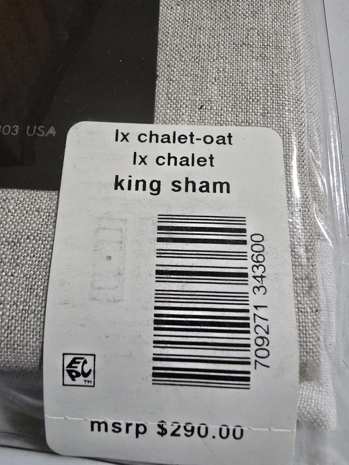 Calvin Klein Collection 100% Linen LX Chalet Oat King Pillow Sham New MSRP $290 - Image 4 of 4