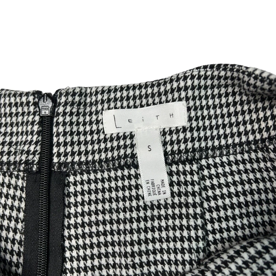 Pantalones Cortos Leith Cintura Alta Plisados Delanteros Espiga Negro Blanco Para Mujer S Pequeños Foto 4 de 4