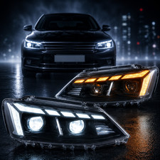 Headlights For 2012-2018 Vw Jetta Mk6 Sagitar Full Led Drl Startup Assembly