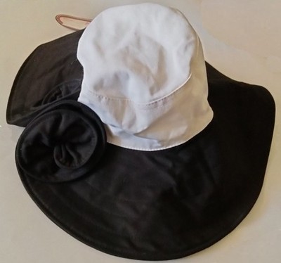 Callanan Resort European Hat Beach Sunhat Rose Twirl Black White American Style