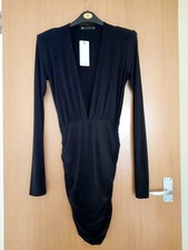 I Saw It First Black Plunge Long Sleeve Dress Size 8