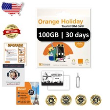 Orange Holiday 100GB SIM | 30 Day Travel Data | Global Calls & Texts