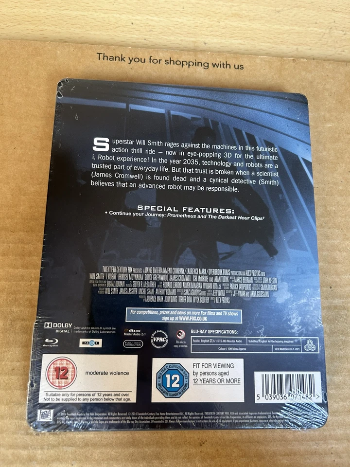 I,Robot (2004) UK Reg Free 3D & 2D Blu-ray Steelbook NEW & SEALED Will Smith - Image 2 of 4