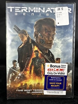 Terminator Genisys (DVD) 2015 Arnold Schwarzenegger New Sealed Movie W/Digital