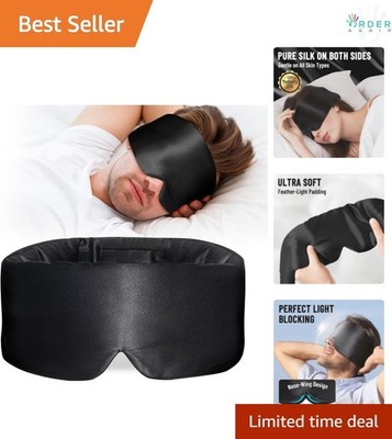 Silk Sleep Mask Black Light Blocking Comfortable Eye Cover for Rest