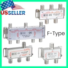 4-Way F-Type Coax Cable Splitter Balanced Digital TV Antenna Satellite Adapter