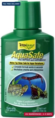 TetraFauna AquaSafe Aqua-Terrarium Water Conditioner, 3.38 oz | Makes Tap Water
