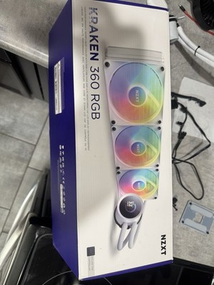 NZXT Kraken Plus 360 RGB 3x120mm AiO Liquid CPU Cooler - Matte White - w/Fans