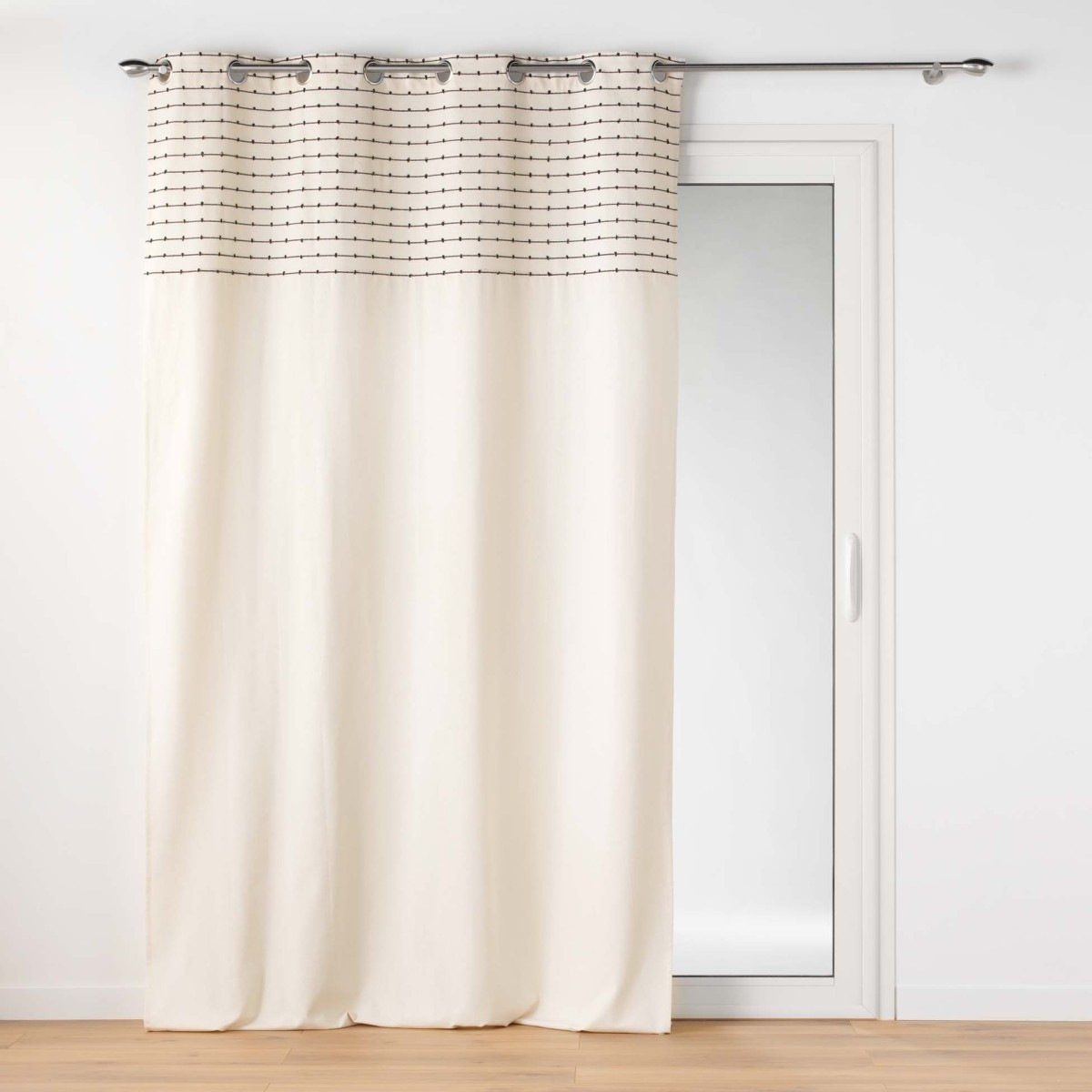 Rideau à œillets Linechic de 140x240 cm en tissu naturel haut de gamme
