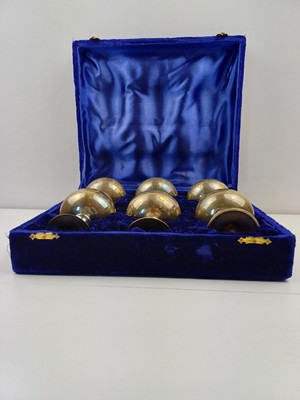 Versilberte EPNS England gefasst 6er Set Kirschkelche Eierbecher guter Zustand gebraucht