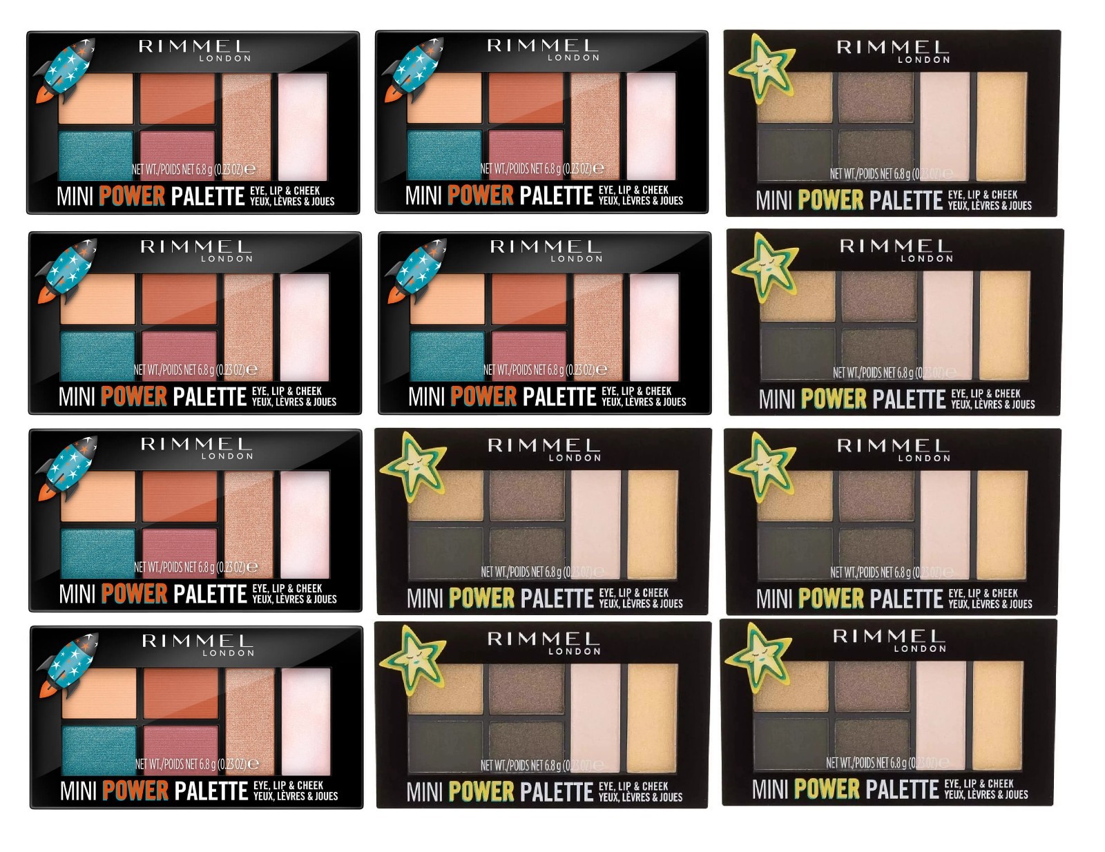 12pcs Rimmel London Mini Power Palette | 004 Pioneer & 005 Boss Babe | RRP £96