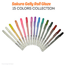 Sakura Gelly Roll Glaze Gel Ink Pen 15 Pens Colors Collection