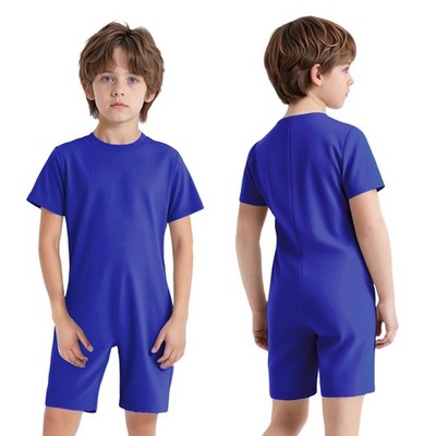Kids Boys Adaptive Clothing Special Needs Jumpsuit Anti-Strip Zip Back Romper 