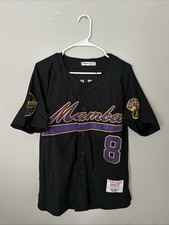 Headgear Classics Baseball Kobe Bryant #24 Mamba #8 Men Black Jersey Small