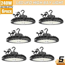 6X 240W  Led High Bay Light Dimmable Commercial Warehouse Garage Shop Fixture
