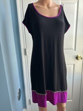 J.B.S. Women's Dress Size M Black Pink Sleeveless Lined