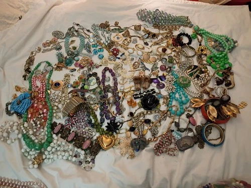 Vintage Costume Jewelry #1 Many Signed, Sets, 225+ Pcs, Unsorted
