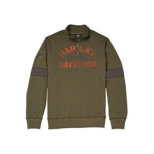 Harley-Davidson Men's Staple Stencil Graphic Mockneck Pullover Sz L Fleece