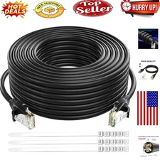 150Ft Cat 6 Ethernet Cable - Outdoor/Indoor, Tangle-Free, High-Speed Gigabit ...