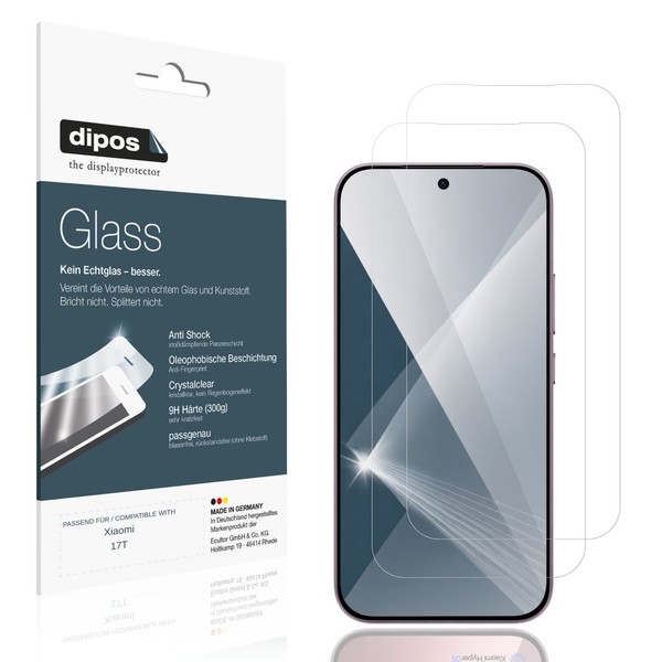 2X Schutzfolie FüR Xiaomi 17T - Anti-Shock 9H Folie Dipos Glass Kunststoffglas-image