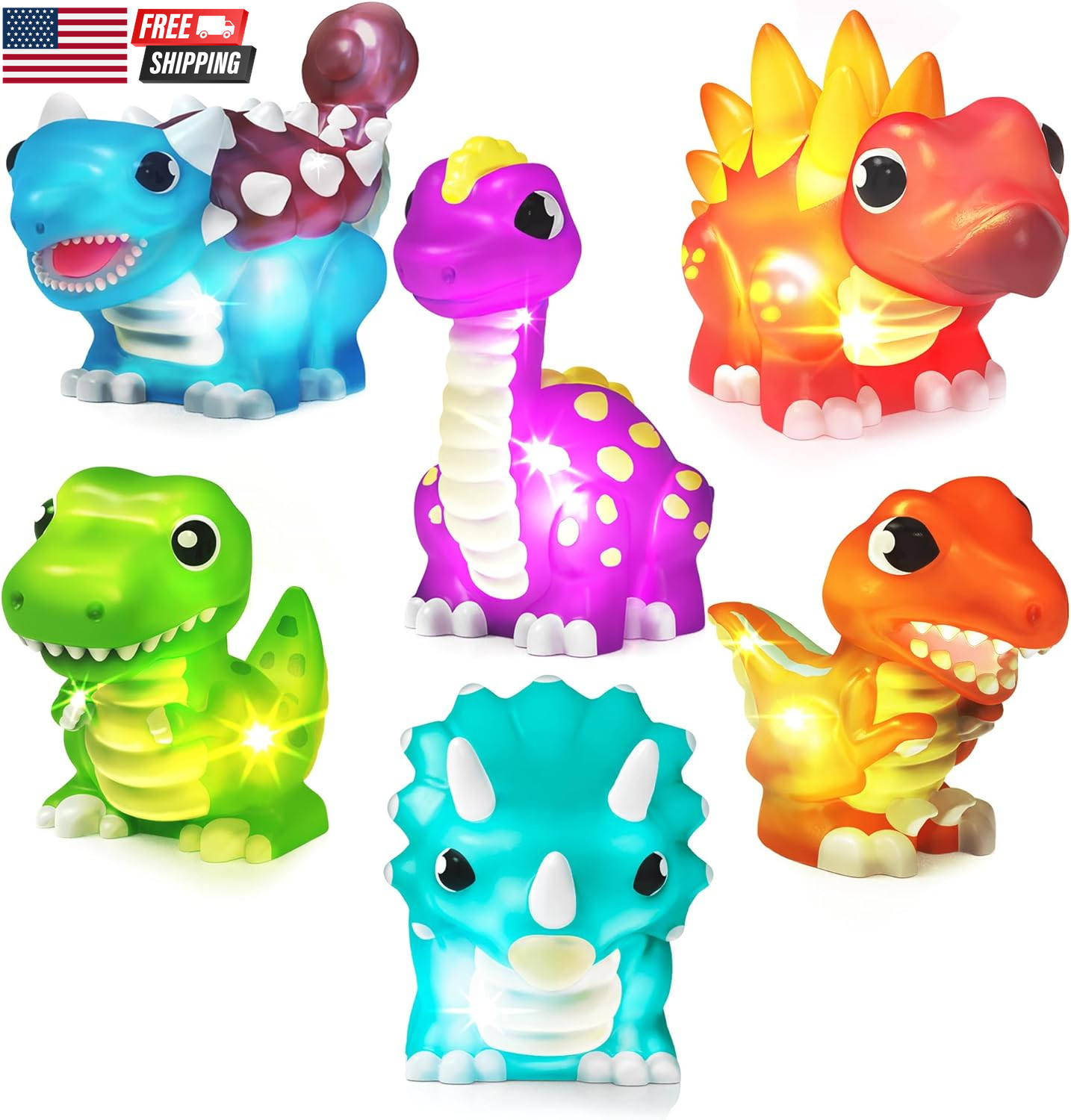 , 6 Pack | Water-activated Light Up Toys Fla