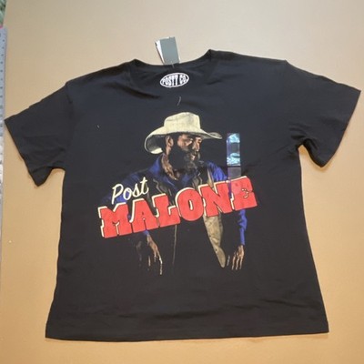 New Posty Co. Post Malone Graphic Black Cotton T-Shirt XL Short Sleeve