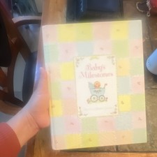 Baby's Milestones Multicolor Pastel Patchwork Memory Album Birth-7 Years
