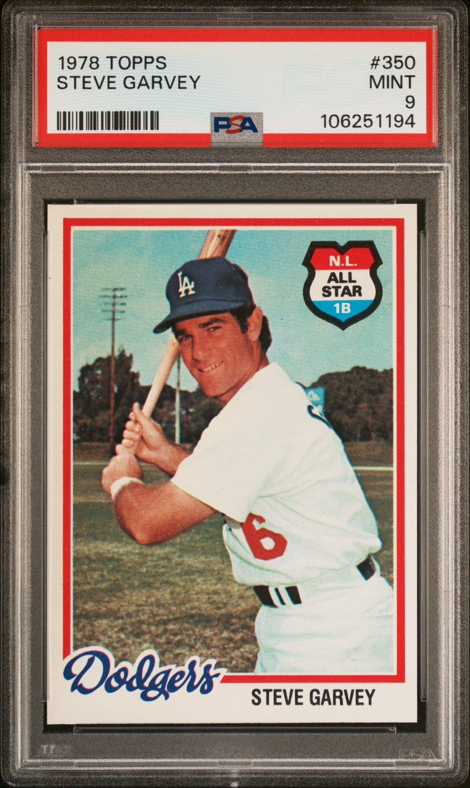 1978 TOPPS #350 STEVE GARVEY PSA 9 MINT