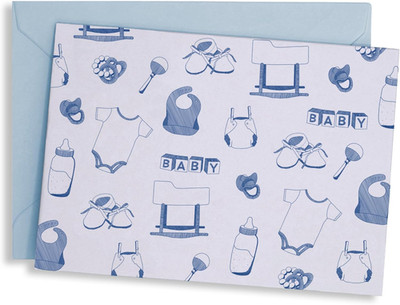 Baby Toile Thank You Cards with Envelopes, 24 Pack - 4.75 X 3.5 Inch, Blank Insi