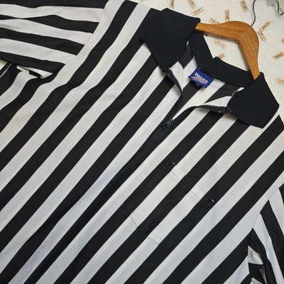 #ad Dalco Athletic Referee Shirt XL Black White Stripes 05 Patch Sportswear $16.90
