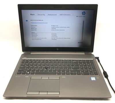 HP zBook 15 G5, Intel Core i7-8750H @2.20Ghz, 16GB RAM, NO SSD/OS/BATTERY, READ