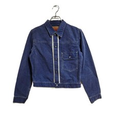 USED RARE ISSEY MIYAKE DENIM JACKET, SIZE M, BLUE, COTTON, VINTAGE GOOD