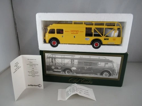 Old Cars 1:43 Fiat 642 Ferrari Racing Car Transporter yellow Bijenkorf