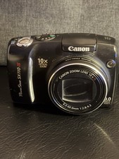 Cannon Power Shot SX110 Is Digital Camera Black with Battery and Pouch Bag Used