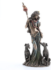 Hecate Greek Goddess of Magic Statue with Hounds - 13.5"